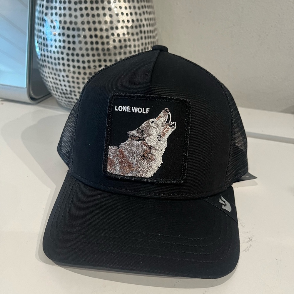 Lone Wolf Black Trucker Hat - Goorin Bro
